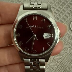 Marc Jacobs Silver and Burgundy Watch